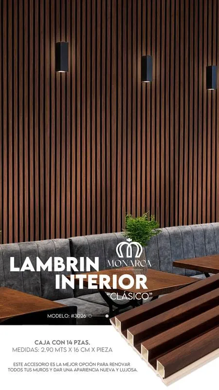 Lambrín Interior Clásico, modelo #3026 Chocolate