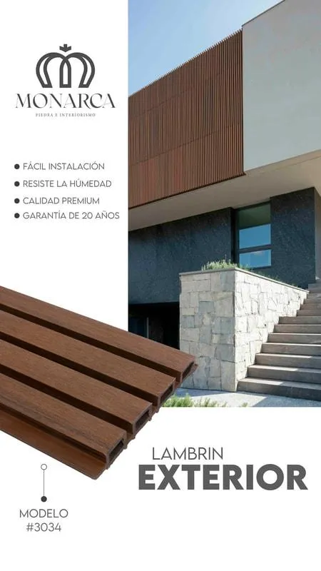 Lambrín Exterior, modelo #3034 Teca