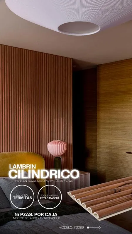 Lambrín Cilíndrico, modelo #3089 Nogal oscuro